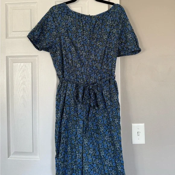 GAP Short Sleeve Raglan Summer Jumpsuit Blue Floral size 12 - Picture 5 of 10